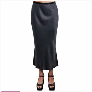 Go Silk Chic Asymmetrical Black Skirt for Women
